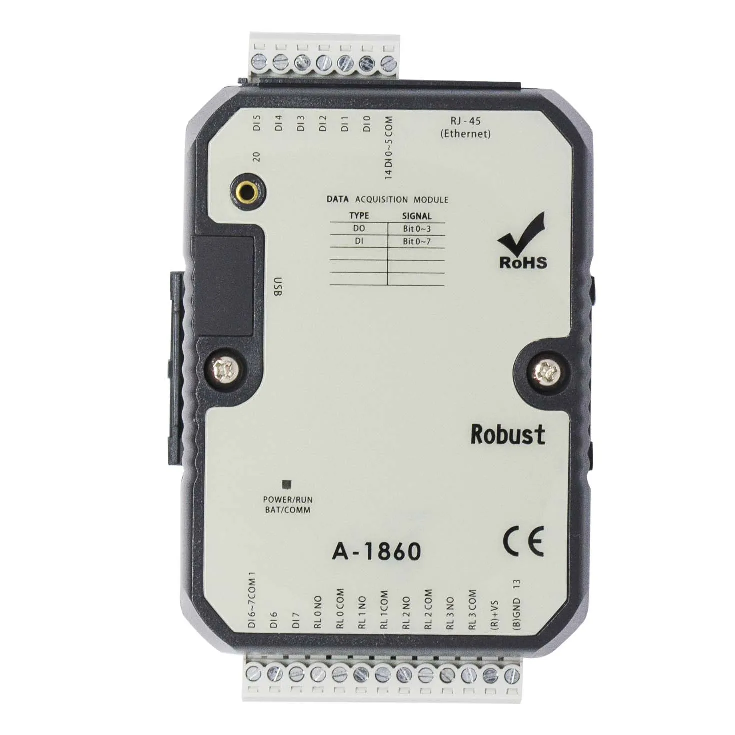 Ethernet реле I/O Модуль с 8DI 4DO Modbus TCP (A-1860)