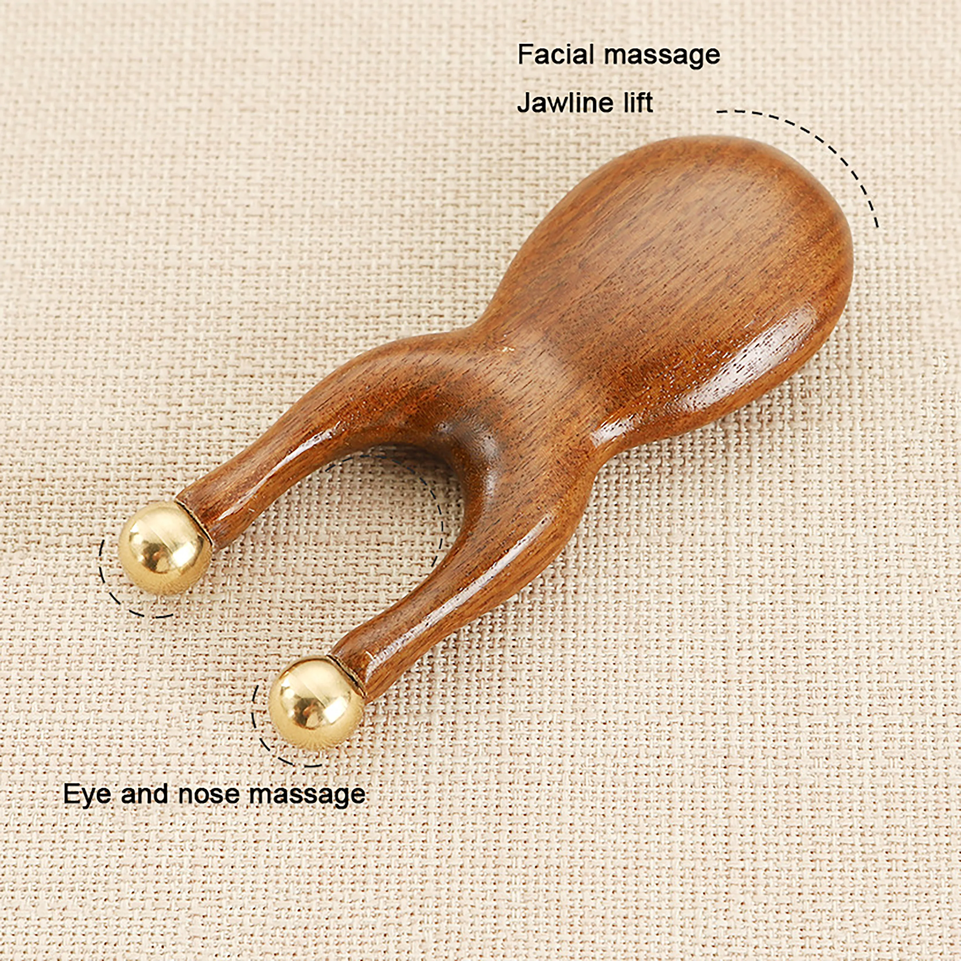 Brass Sandalwood Guasha Facial Acupoint Massager Smooth Surface Without Burrs Face Skin Care GuaSha Stick Health Care Products