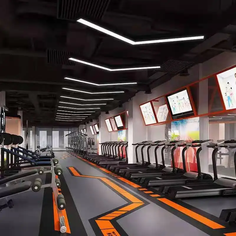 Durlitecn DIY Modern Office Lighting Ceiling Hanging Gym V-Shape Pendant Light LED 40cm 50cm Linear Arrow Pendant Light For Gym