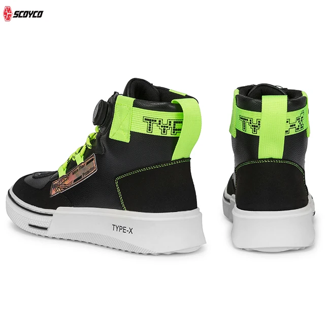 Mens Microfiber Speed Biker Motorcycle Dirtbike Boots For Men Shoes Motorsports Wear