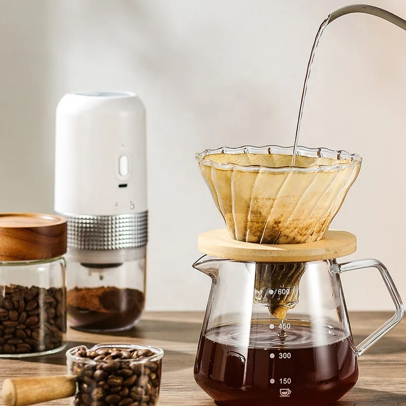 Portable Wireless Smart Usb Rechargeable Adjustable Hand Brewed Italian Espresso French Press Coffee Bean Grinder