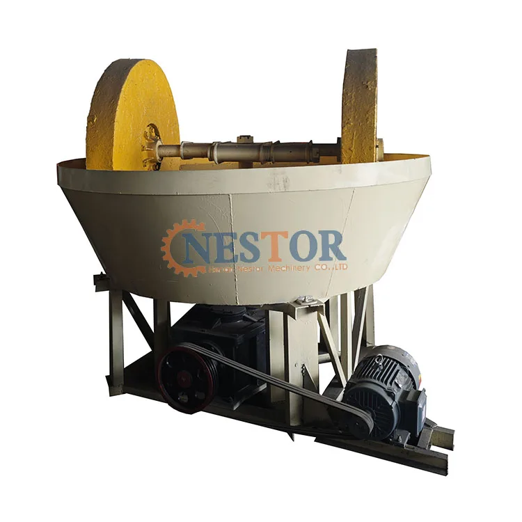 Hot sale high performance quartz gold stone grinding separator machine wet pan mill for gold mining grinder with lowest price