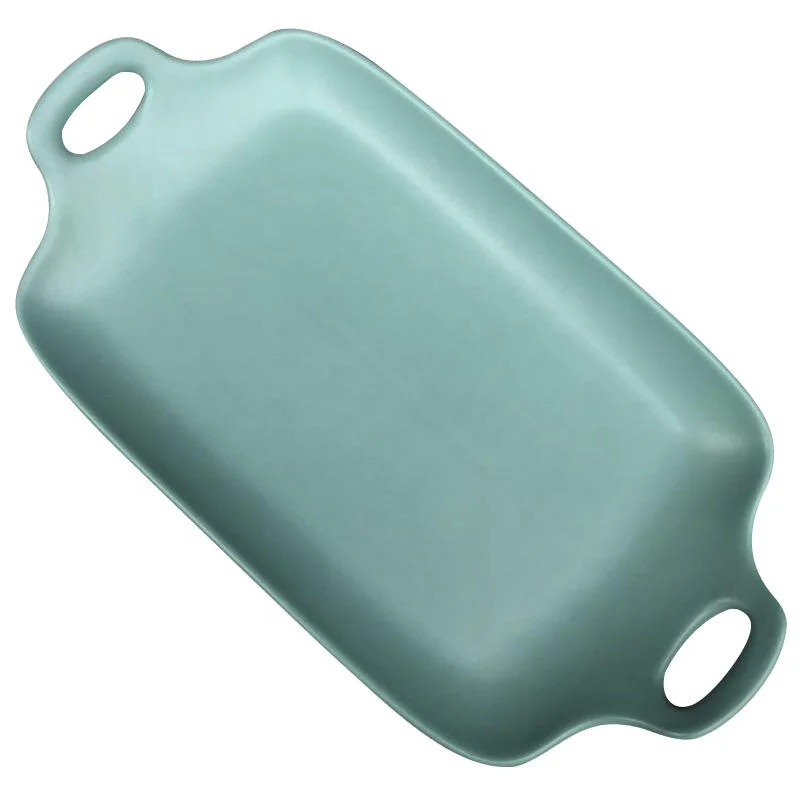 
Luxury Microwave Oven matte dinner set binaural tray household ceramic plates and bowls With Handle 