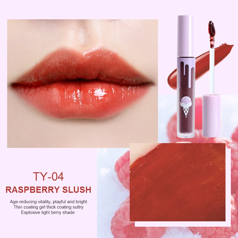 Fruit-flavored mirror lip glaze does not fade and does not stick to cup lip gloss