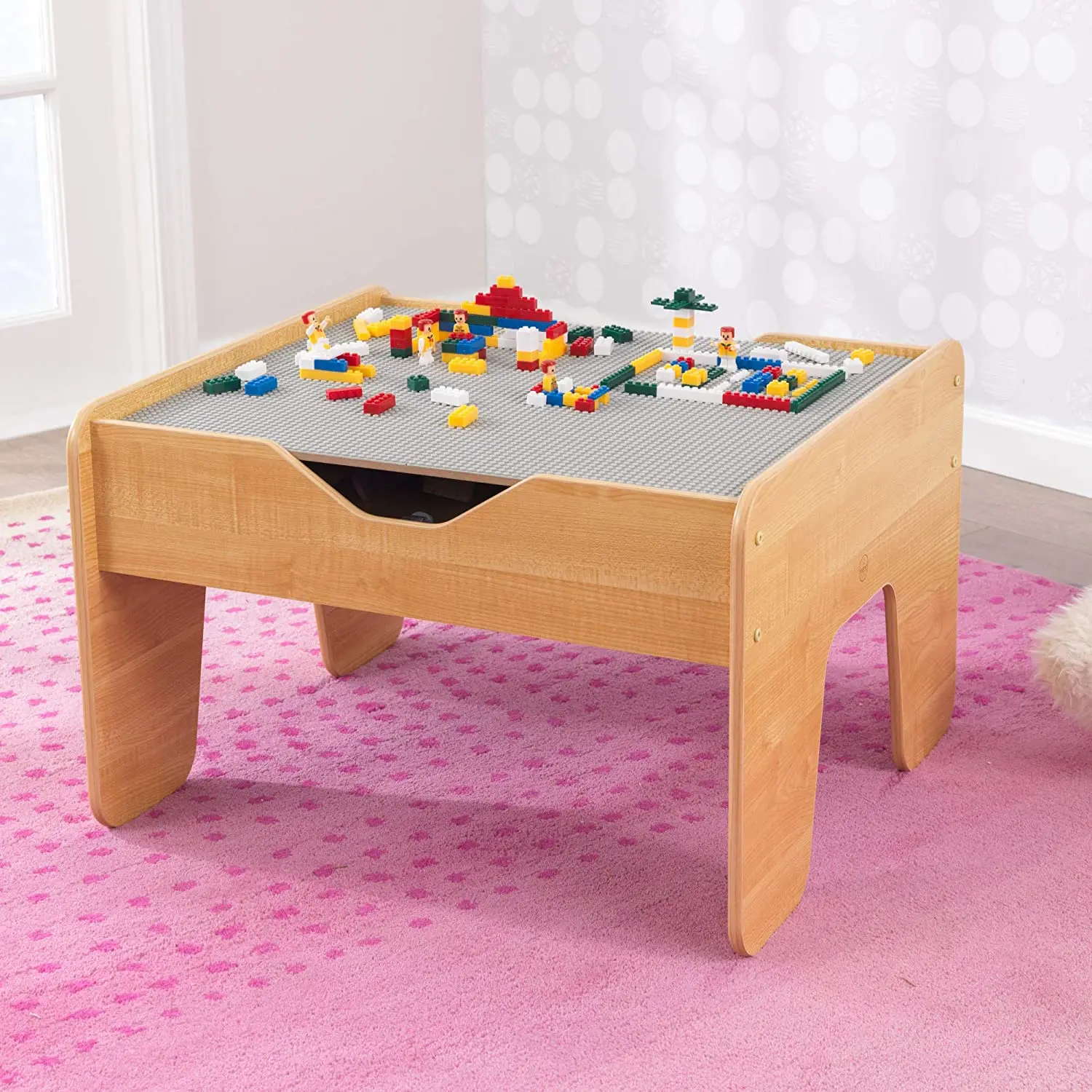 Kindergarten class Reversible Wooden kids activity table play kids study table with blackboard