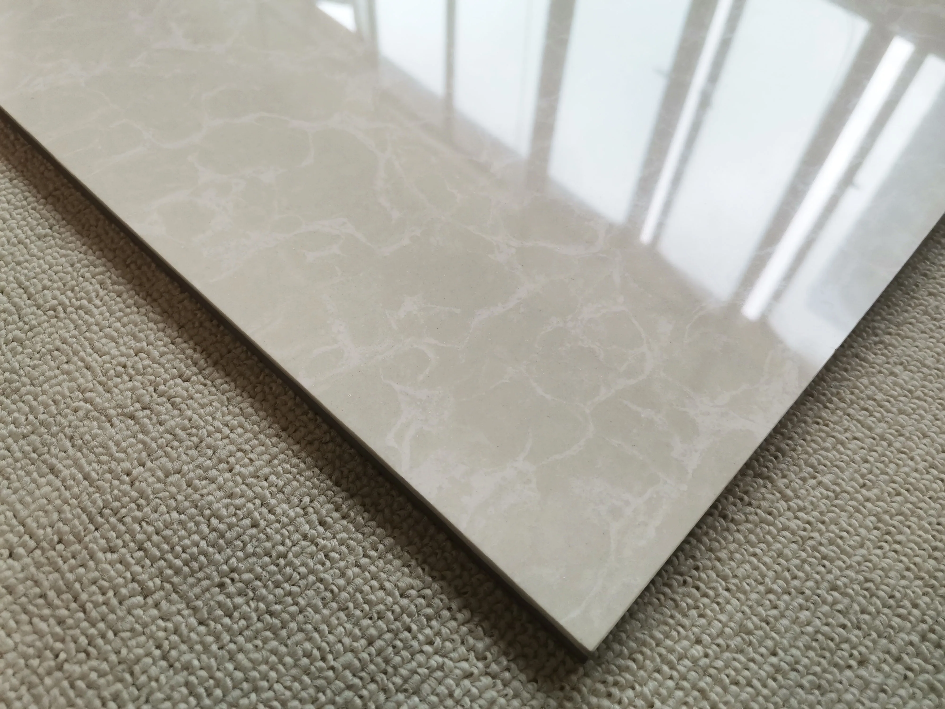Ivory White Marble Floor Tiles Blatty Metallic 3A Acid Surface Interior Wear Firebrick Glossy Surface Glazed Polished Porcelain