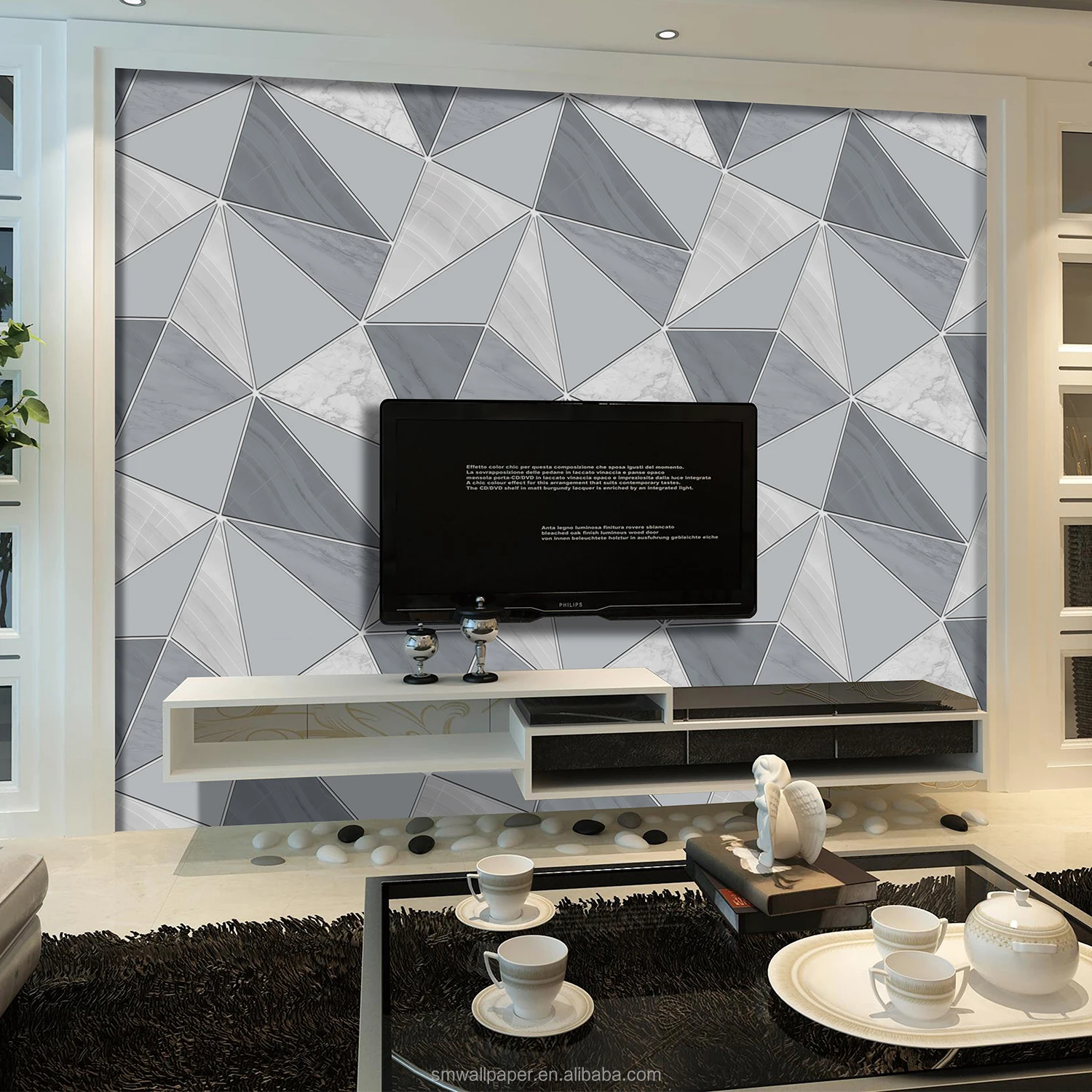 Modern Style 3D Foam Wallpaper High Quality Paper Back Wallpaper Home Decoration Velvet 3D Wallpaper