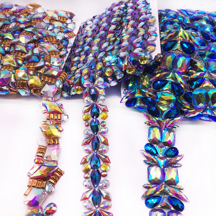 Explosive Models clothing accessories hot fix rhinestone trim for Monday wear manufacturer