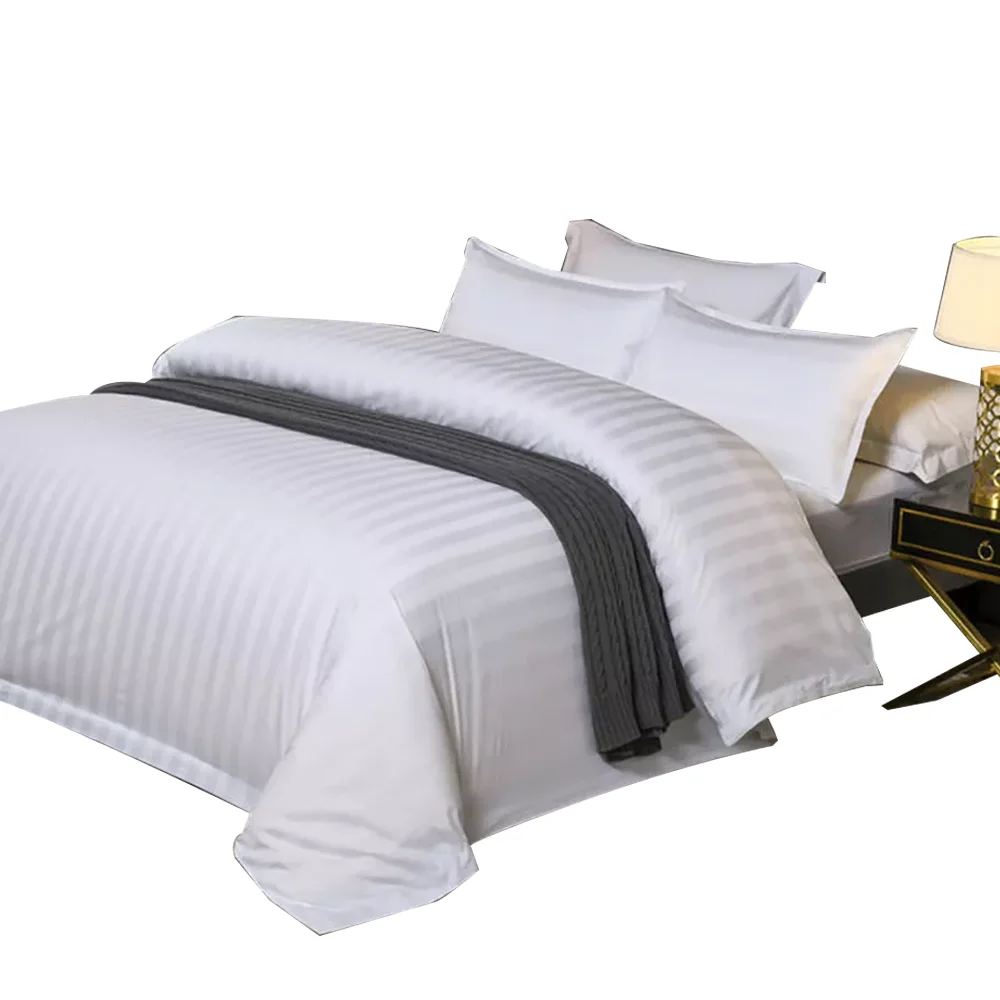OEM ODM Anti-static 4 Pcs 400TC White Comforters Duvet Cover Hotel Bedding Set