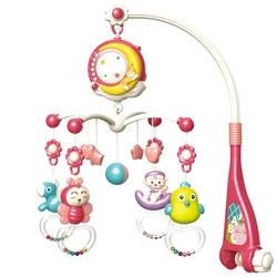 Sleep Music Multifunction Remote Control Musical Bed Bell Rattle Baby Toy Hanging Baby Music Bed Bell Crib Mobile