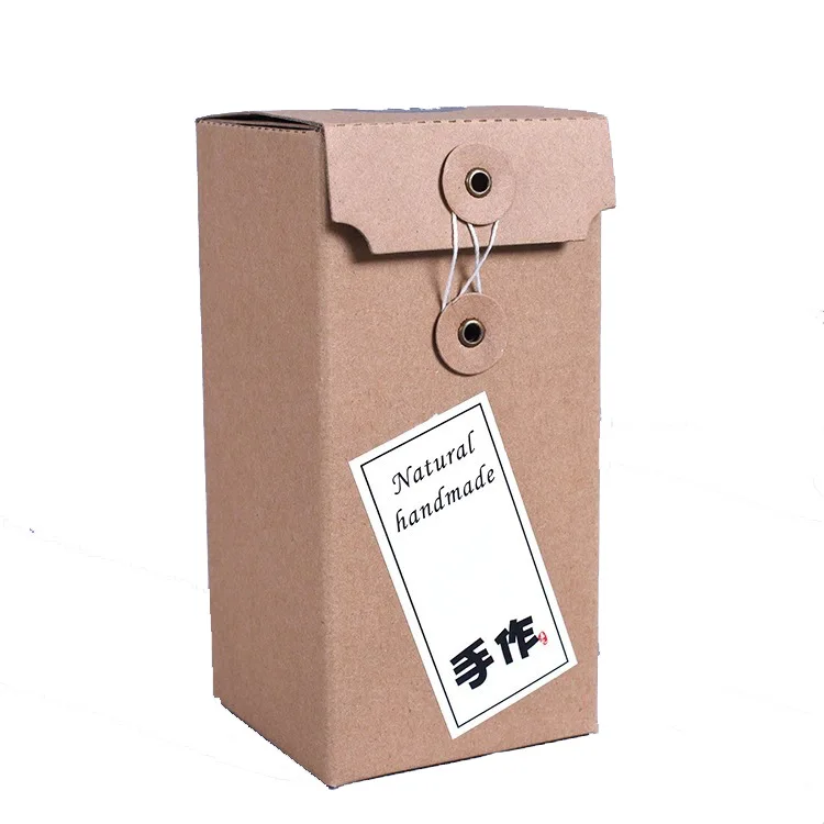 Custom Recyclable Kraft Paper Corrugated Paper String Tie Box CMYK Printing Folding Boxes with String Tie