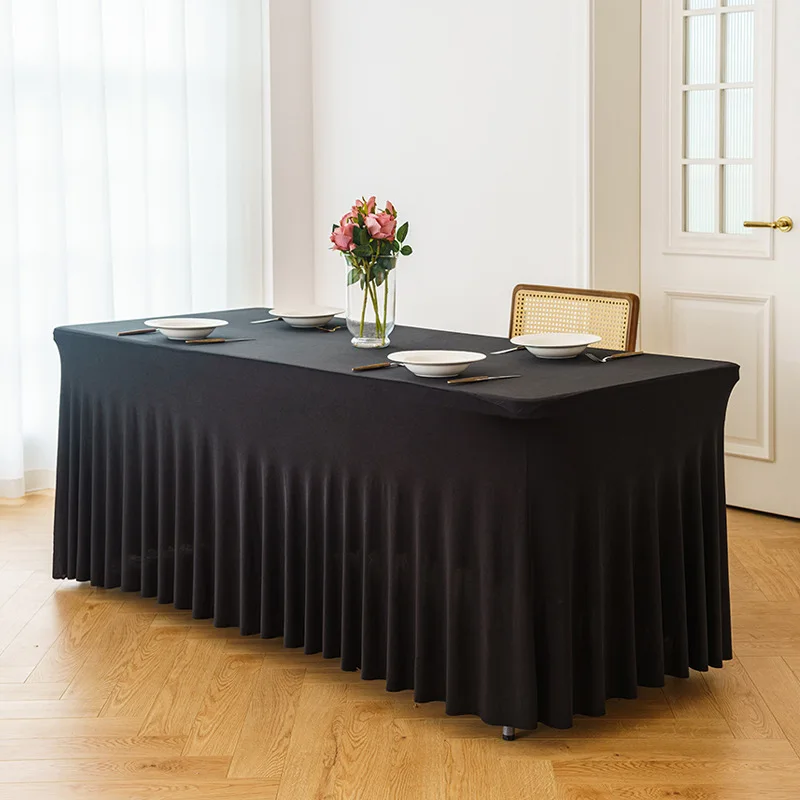 Spandex Stretch Table Cloth 4ft Elastic Spandex Fitted Tablecloth Rectangular Spandex Buffet Table Cover 6 Ft 8ft