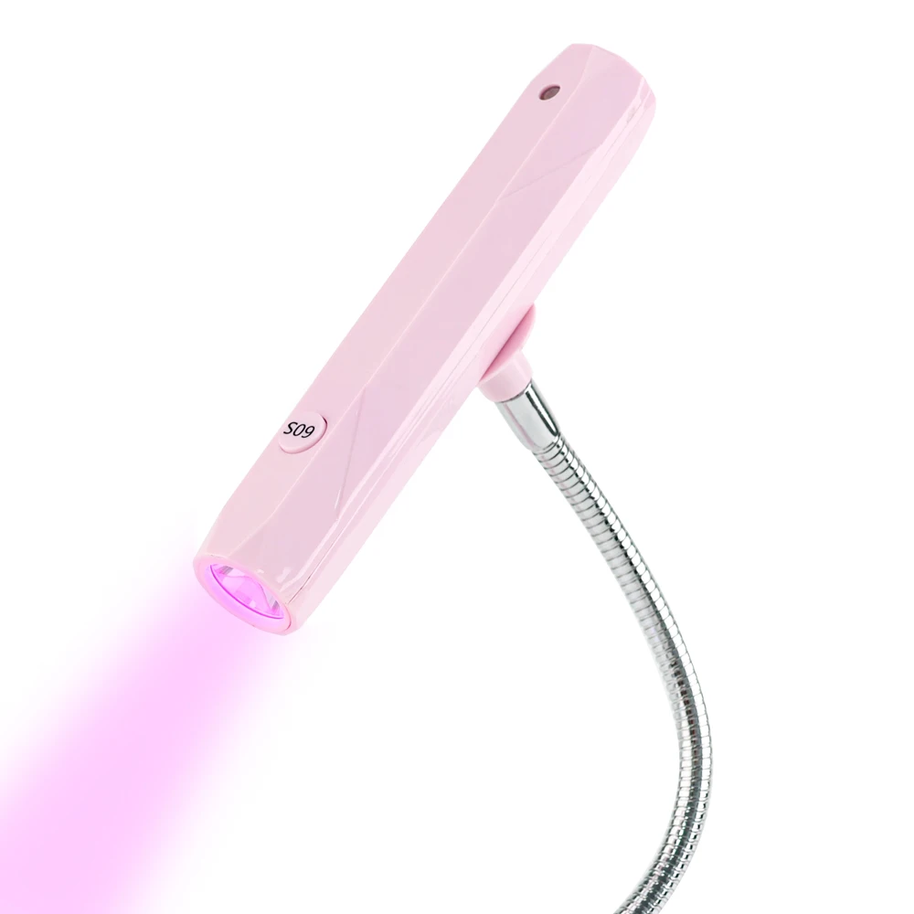 NEW Pink 2 in 1 Flash Curing Rechargeable Mini UV Led Touch Nail Lamp Gel Extension Light