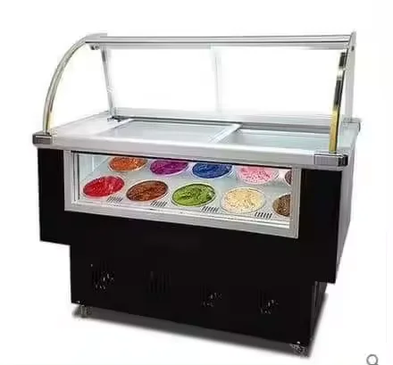 Commercial Ice Cream Display Freezer Gelato Ice Cream Display Showcase with competitive price