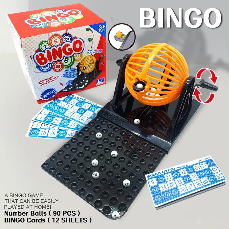 Support customized new product desktop ball toys lottery machine rotary table party Interactive Lotto bingo Video Game Kit