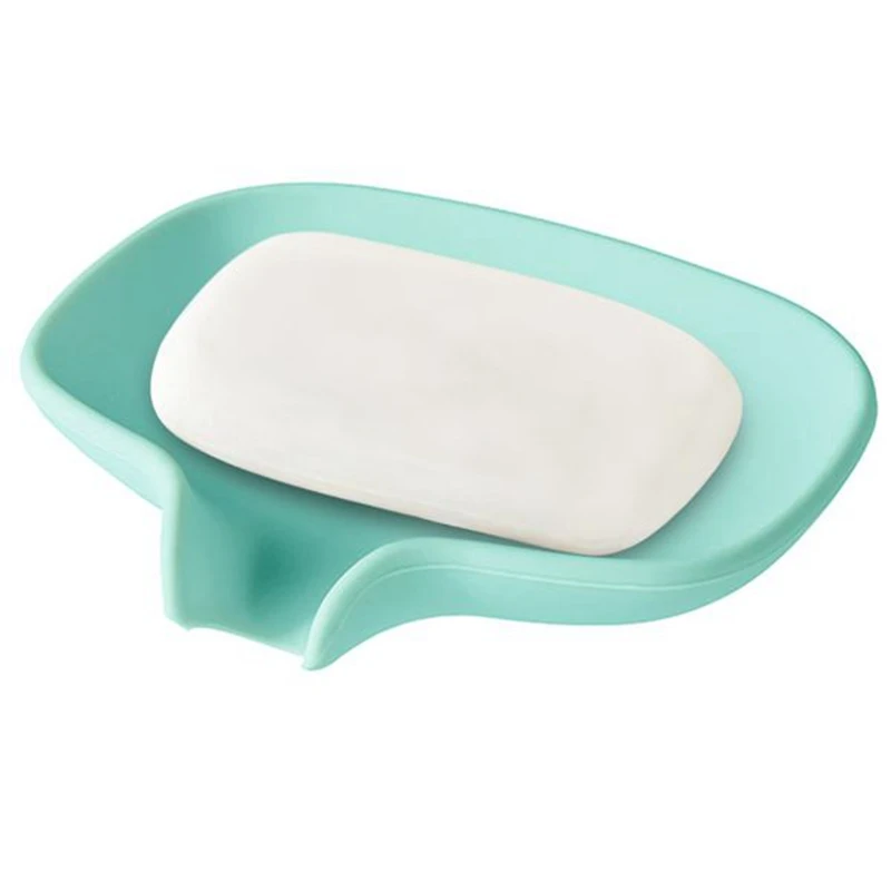 Silicone Soap Dish with Drain Bar Soap Holder Self Draining Waterfall Soap Tray for Shower Bathroom