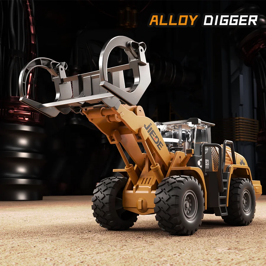 1:40 Alloy Engineer Cars Grab Kids Truck Friction Powered Heavy Wheeled Feller Buncher for Educational Toys