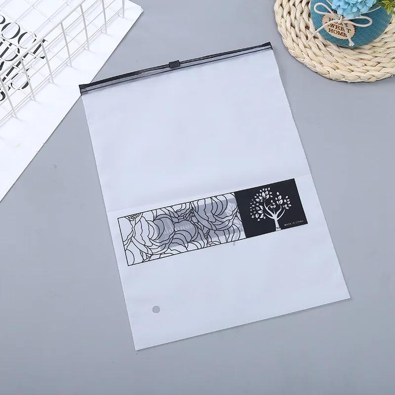 Custom Printed Logo Clear Clothing Zipper Bags Clothing Transparent Zipper Bag Plastic Apparel Zip Slider Ldpe Bag With Logo