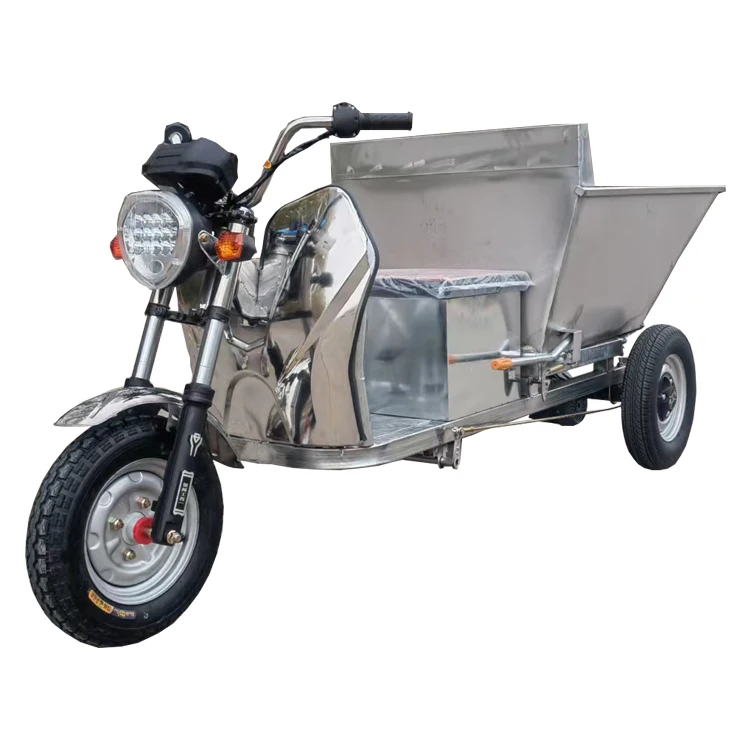 JIN YANG HU Stainless Steel Electric Dump Truck with Powerful Motor Corrosion Resistant Three-Wheel Dumper Tricycle