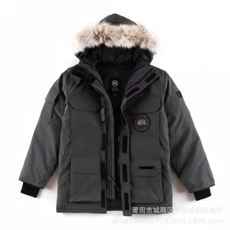 2024 роскошная мужская зимняя парка из натурального меха натуральная гусиная утка Толстая теплая удобная куртка с воротником Большой уличный пуховик брендовая одежда