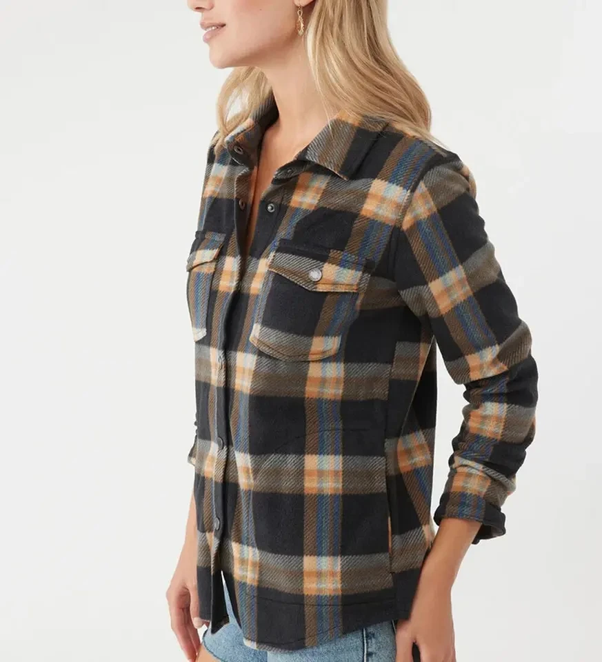 Wholesale Womens Custom Plaid Flannel Shirt Long Sleeve Cotton Flannel Shirts For Women