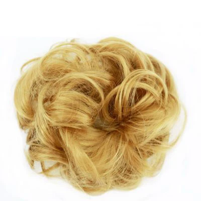 Artificial Flower Chignon Hair Bun Pieces Updos Wavy Curly Messy Wedding