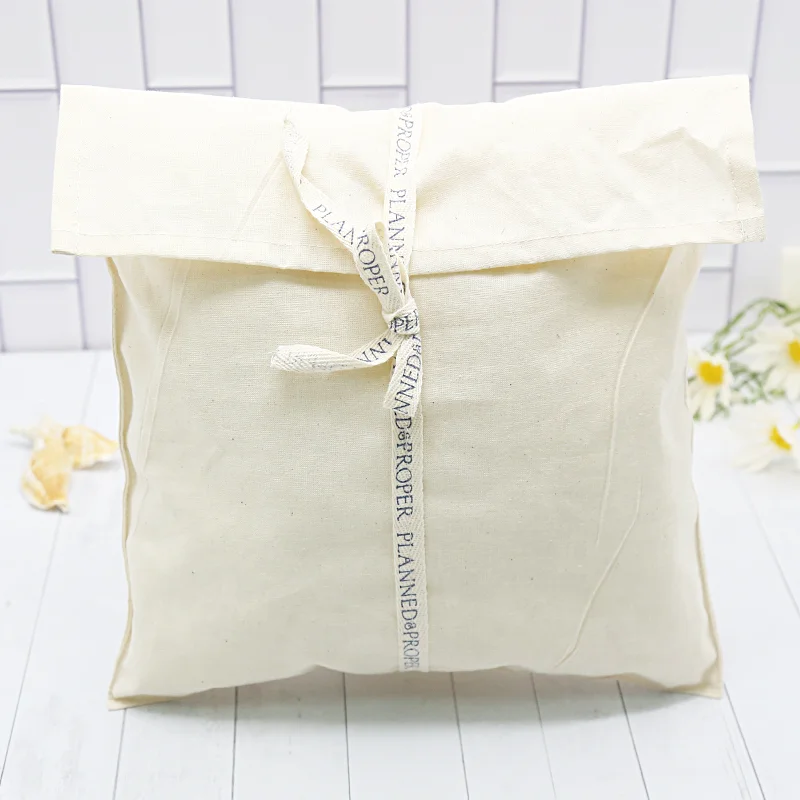 High grate muslin pouch envelope style dust  bag cotton fabric packaging pouch