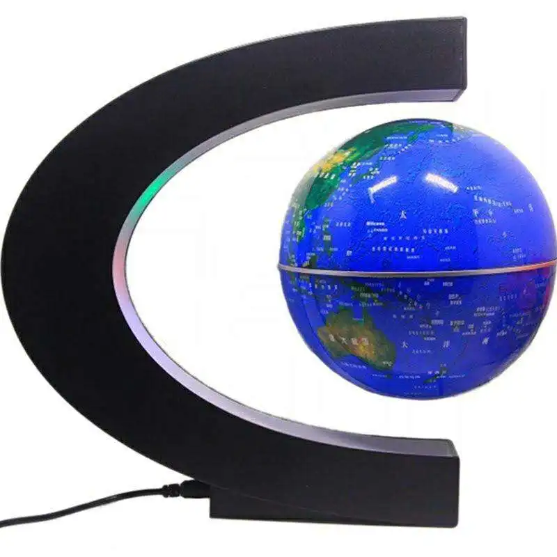 C Shape Magnetic Levitation Floating Globe World Map Fashion Home Decoration Led