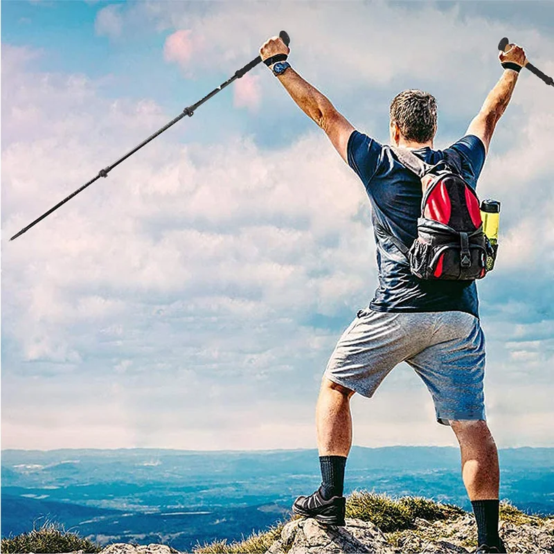 100% carbon nordic walking cane ski sticks man women bastones trekking poles hiking Ultralight 3 Sections for outdoor