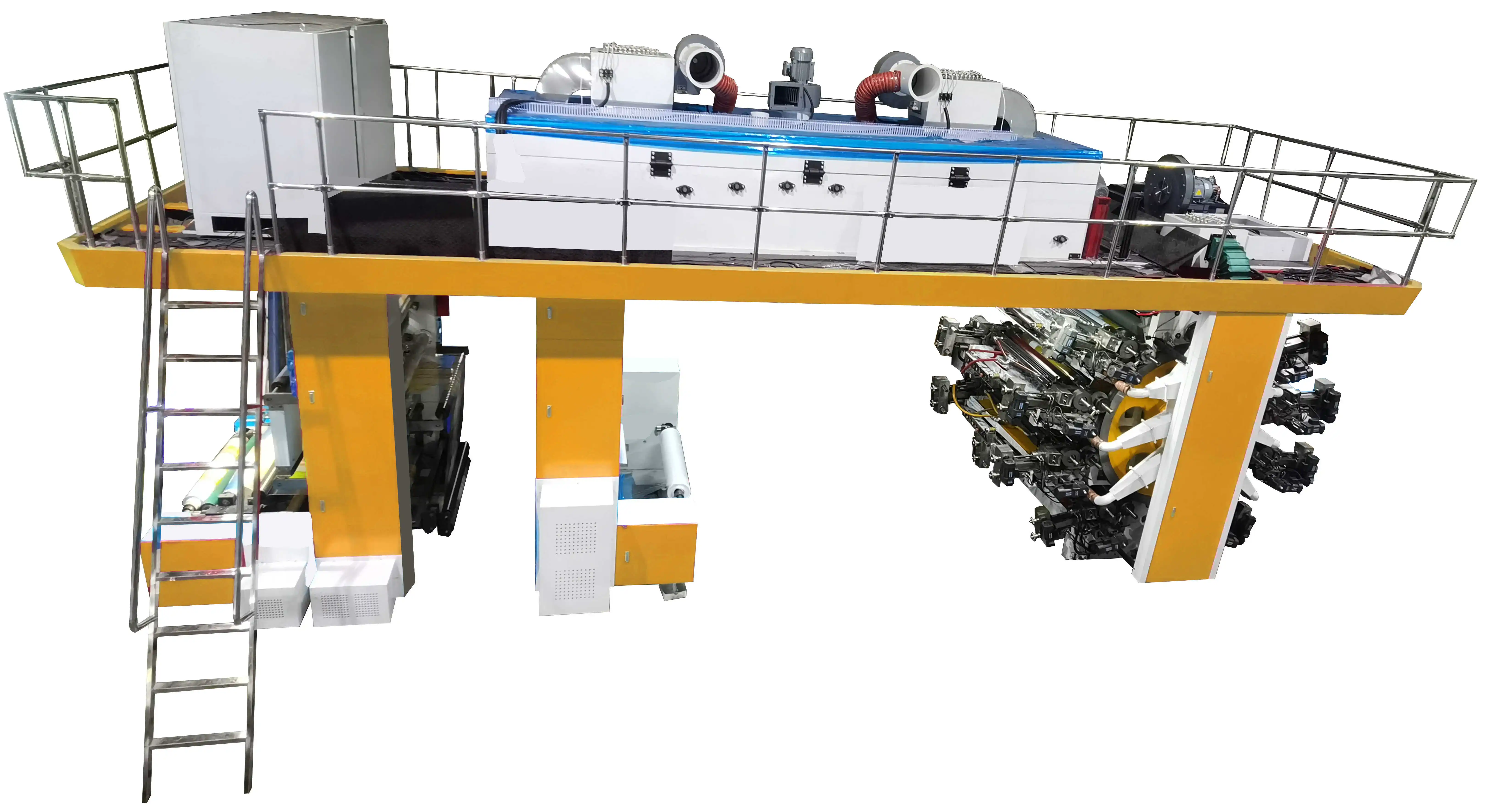 central drum 8 color flexo printing machine Pe / PP / OPP / BOPP /PVC / PET print machine flexo