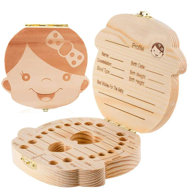 Baby wooden organizer creative wooden  baby milk tooth box