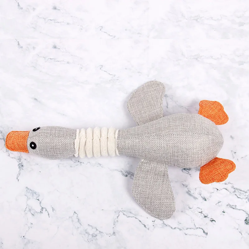 2025 New Flying Duck Stuffed Squeaky Durable Dog Chew Toys Squeeze Sound Pet Toy Plush Squeaky Dog Toy