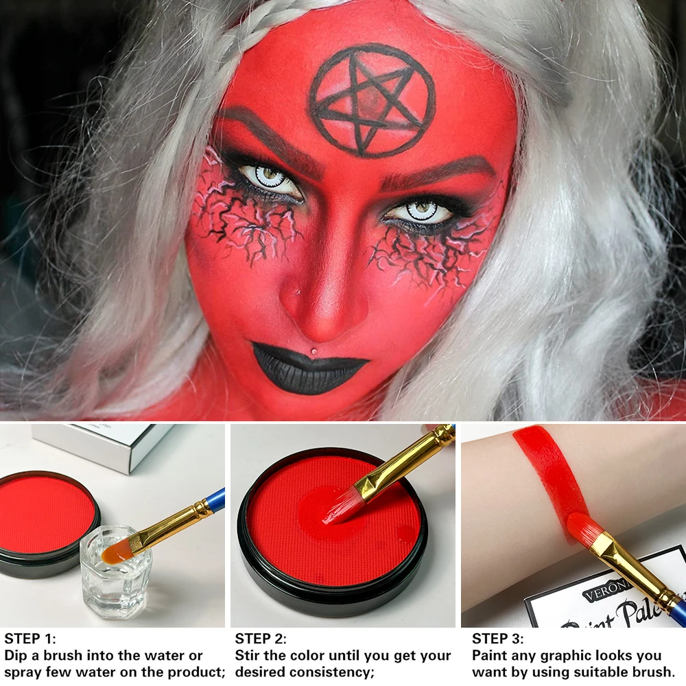 Professional halloween 6 Colors safe Body Painting Makeup 30g Double Water Based Non-toxic Face Body Paint cosmetics