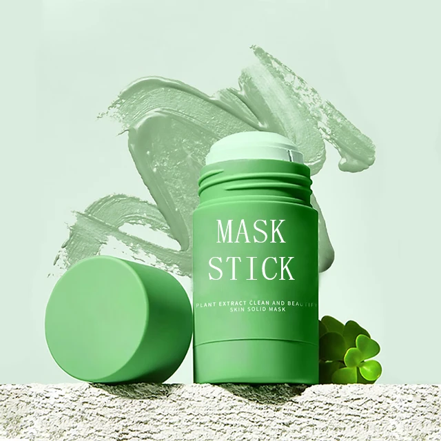 Private label mud film stick deep cleansing facial clay mud solid green tea mask stick