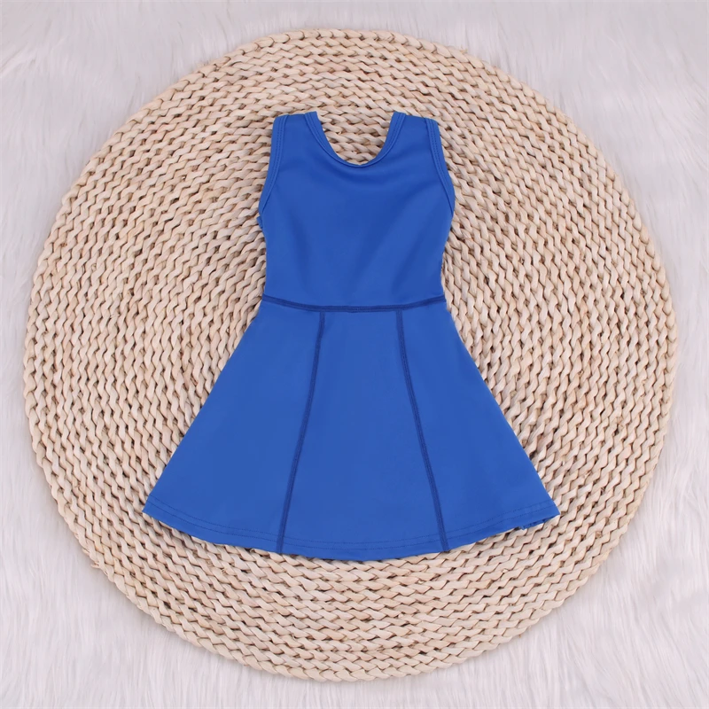 Panic Buying Baby Girls Tennis Dress Kids Athletic Workout Skirt Summer Toddler Girls Custom Color Sleeveless Fitness Yoga Dress