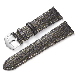 New Shark Pattern Genuine Leather Watch Strap Personality Quick Release Watch Bands  Soft Strap Men18-22Mmspot Goods