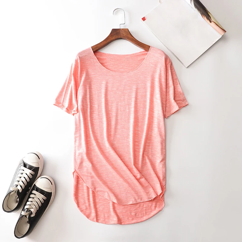 2022 femme bamboo t shirts  summer t shirts for girls tops clothes loose t shirts women cotton casual tshirt