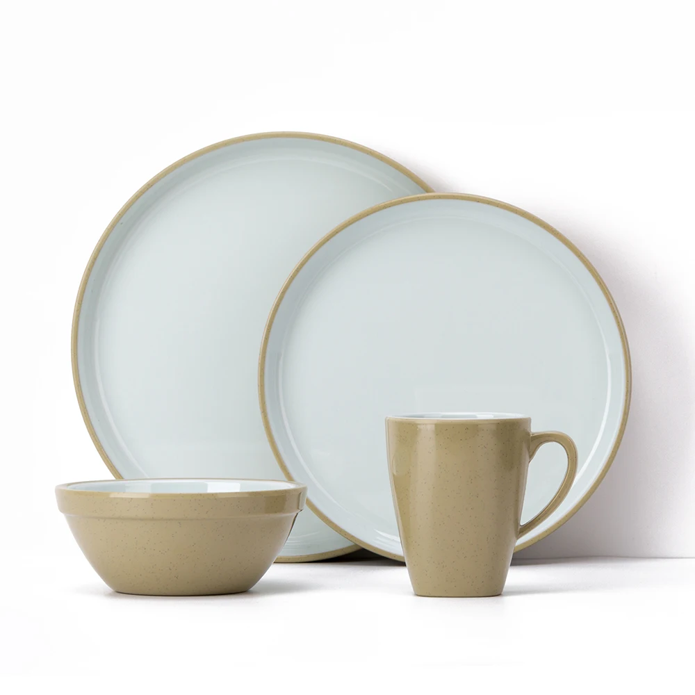 4 pieces set reusable high quality melamine round unbreakable dinnerware dinner set