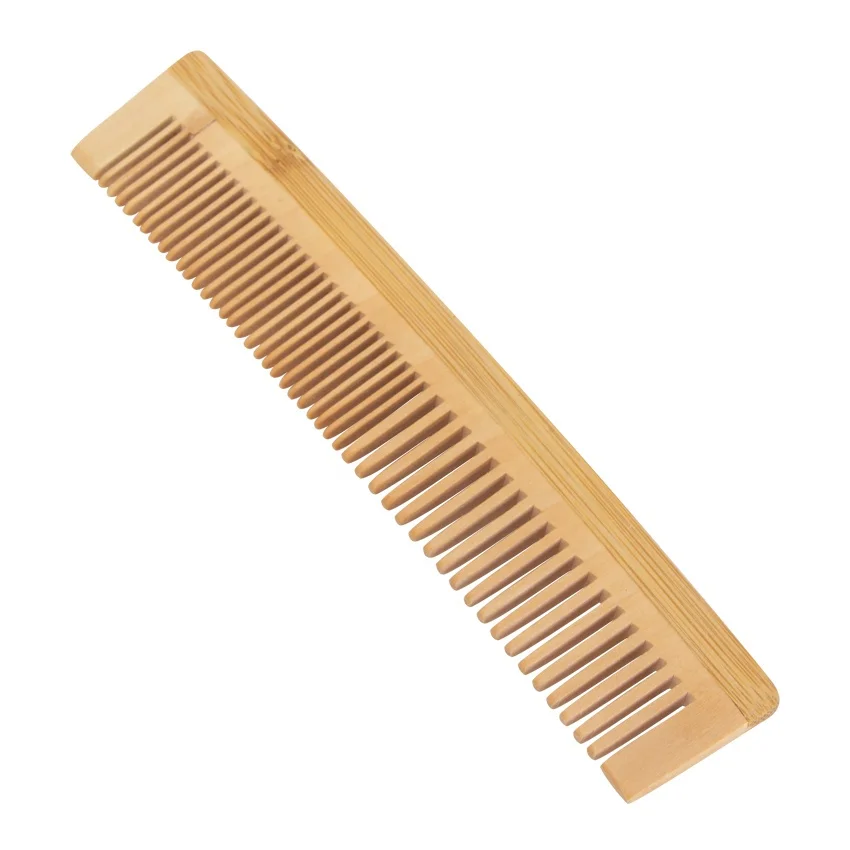 Custom Double Wide Tooth Bamboo Comb Home Hotel Salon Natural Hair Comb