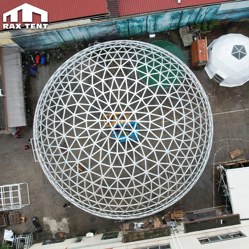 12M 15M 20M Connected Glass Dome Tent for Glamping Resort Party Dining Room and VR Projection Big Dome House
