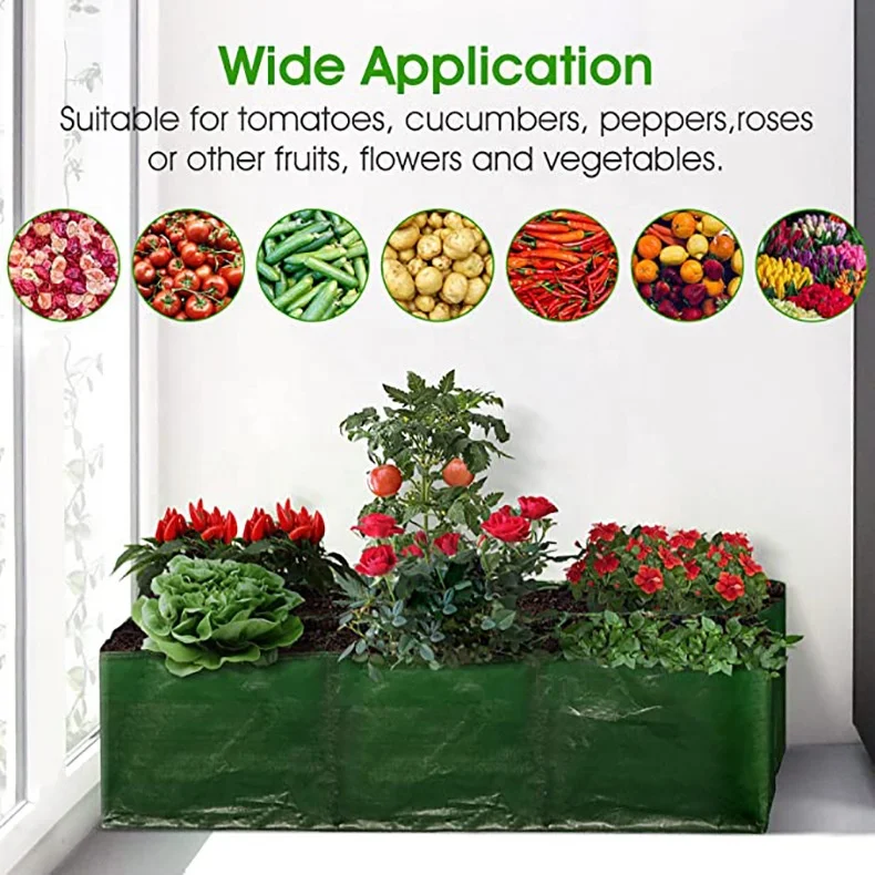 New Rectangle Breathable Anti-Corrosion Durable Potato Planting Bag Vegetable Container Household Flower Pots Plant PE Grow Bags