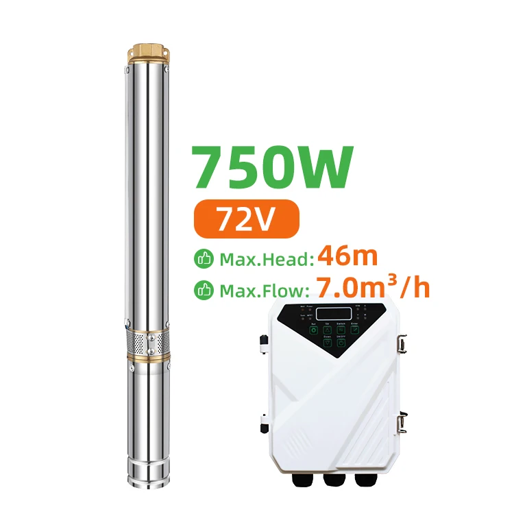 
3-дюймовый 1hp солнечный насос 750 Вт dc центробежный погружной насос набор солнечных колодцев 