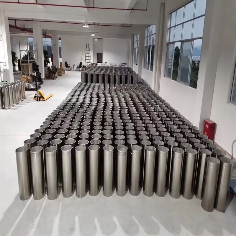 stainless steel retractable traffic road safety automatic hydraulic rising bollard