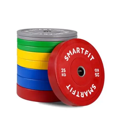 Smartfit Colored Rubber Bumper Plates Weight Lifting Plates Barbell  Bumper Plates 5-20KG 10-55LB