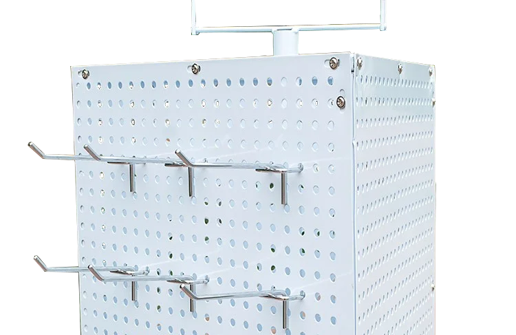 Custom Store Floor Spinner Hanging Jewelry Earring Earphone Phone Accessories Tools Metal Pegboard Rotating Display Stand Rack