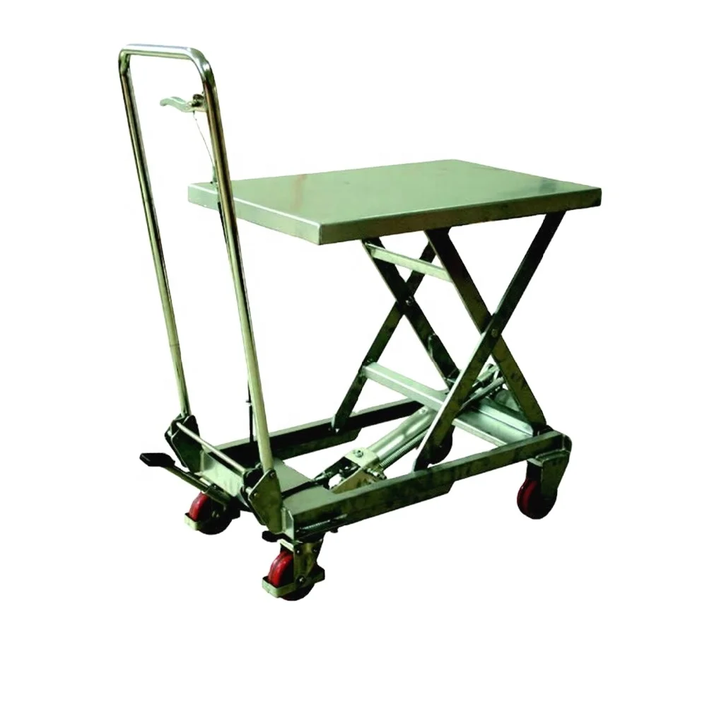 Алюминиевый мобильный ручной гидравлический подъемный стол