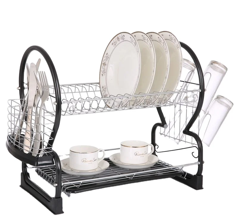 
popular kitchen sink dish rack two layer dish drainer good quality 