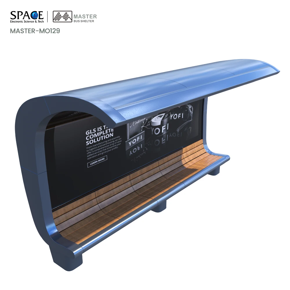 Stylish Square Aluminum Bus Shelter with Open Design and Advertising Lightbox for Enhancing Bus Stop