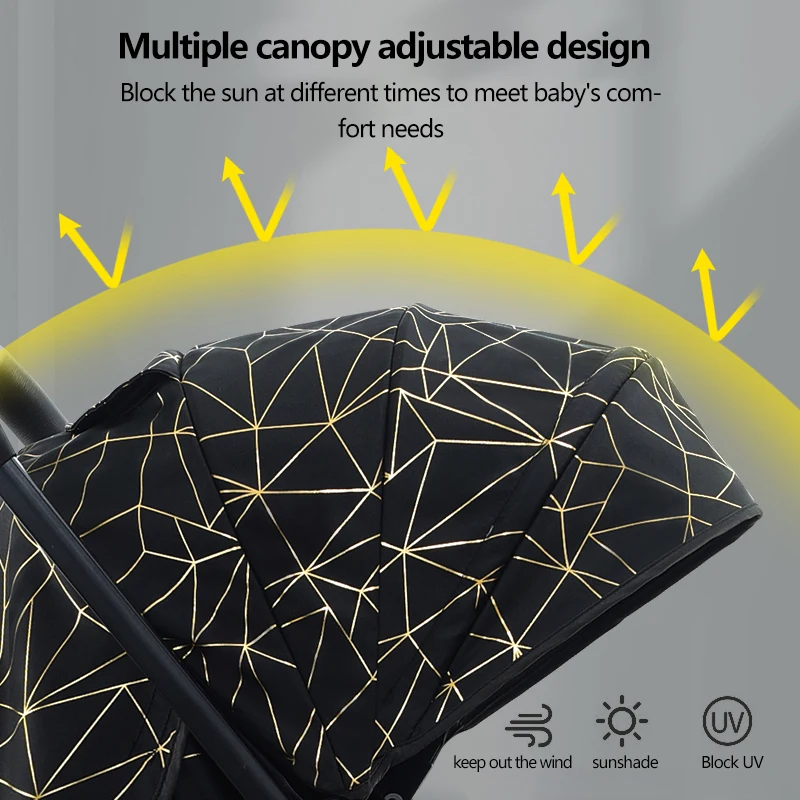 2023 New Wholesale custom baby carriage Aluminum Frame High View Lightweight Baby Strollers With Sleeping Bag Baby Strollers