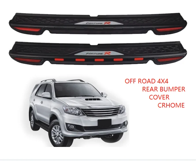 Abs Rear Bumper Cover For Ty Fortuner 2012 2013 2014  Chrome Trim Trunk Rear Bumper Protector Cover Plate